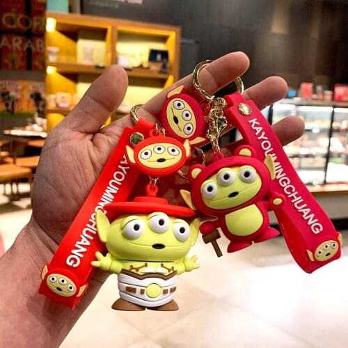 Disney Toy Story Cartoon Anime Cute Three-Eyed Monster Key Chain Alien Creative Gift Keychain Pendant Doll Wholesale Keyring
