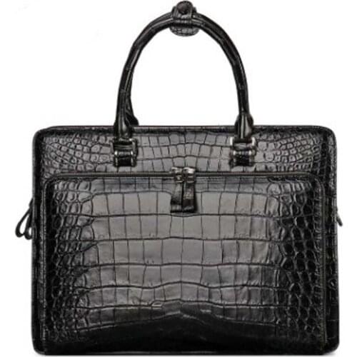 Dongou new crocodile men briefcase high-end crocodile belly Laptop bag business Mens handbag men handbag