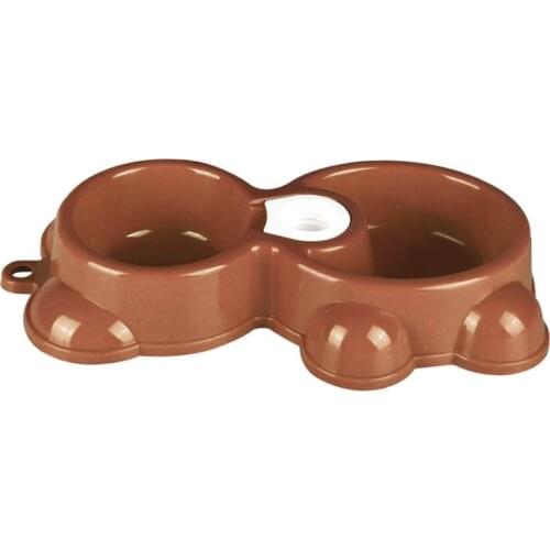 Dual Port Dog Utensils Bowl Cat Drinking Fountain Pet Food Dish Automatic Water Dispenser Feeder M56