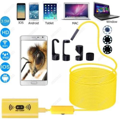 F140 8MM Endoscope Inspection Camera 1200P Semi Rigid Hard Tube Endoscope Wifi Borescope Snake Video Camera For Iphone IOS