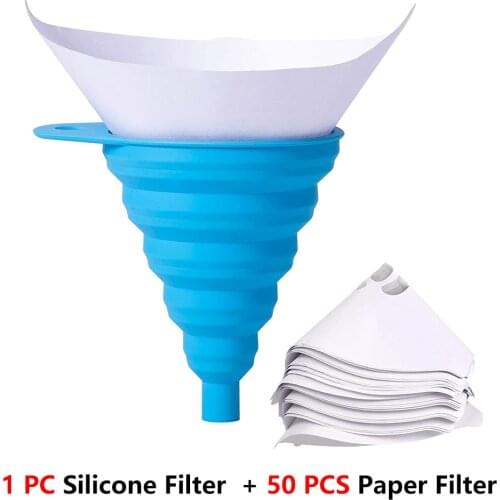 3D Printer Paper Filter With Cone Silicone Funnel Paper Filter Resin Strainer Kit for Anycubic Resin Recycling For Elegoo Mars 2