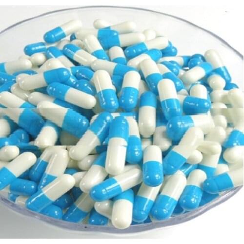 Hollow capsule shell Blue + white Empty Vegetable GELATIN Pill Capsules Size 0# (1000PCS)hollow capsule shell/Refillable Bottle