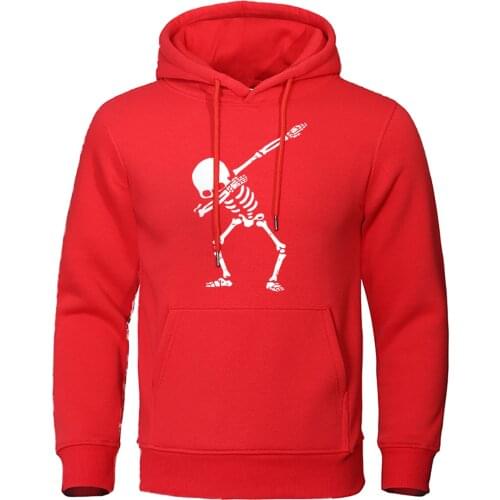 Bone Shape High Quality Printed Hoodies Mens Pocket Loose Clothing Fashion Fleece Warm Tops Fashion Casual Pullover Sweatshirts