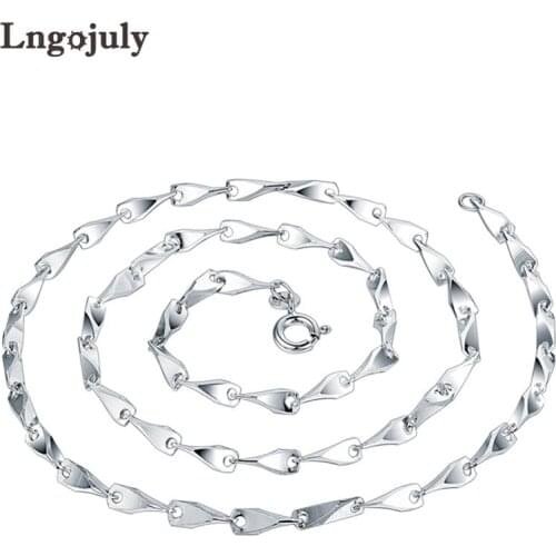Fine Jewelry Pure 925 Sterling Silver Seed Chain For Generous Men Jewelry Genuine Silver Necklaces Male Chain For Party