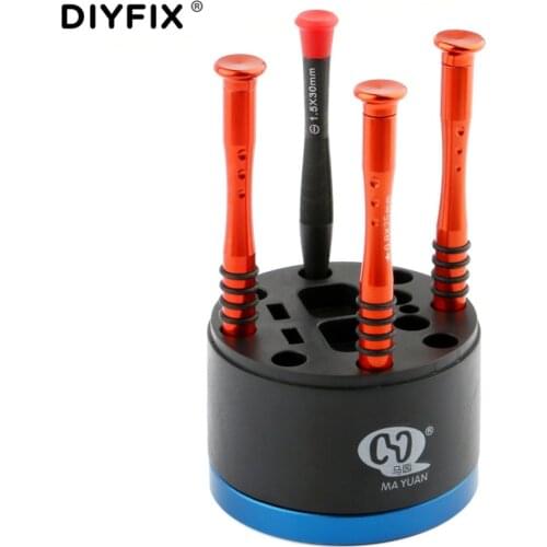 DIYFIX Tools Storage Box Holder Organizer 360 Degree Rotary Magnetic Storage for Screwdriver Graver Tweezers Brush Accessories