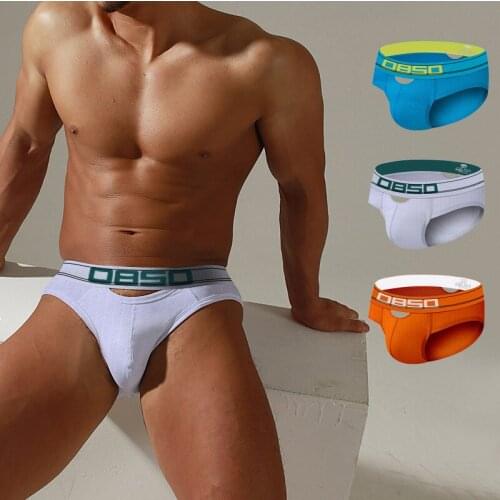 ORLV mens sexy lingerie briefs cotton breathable openwork mens underwear brave person plus size M-2XL big penis male panties