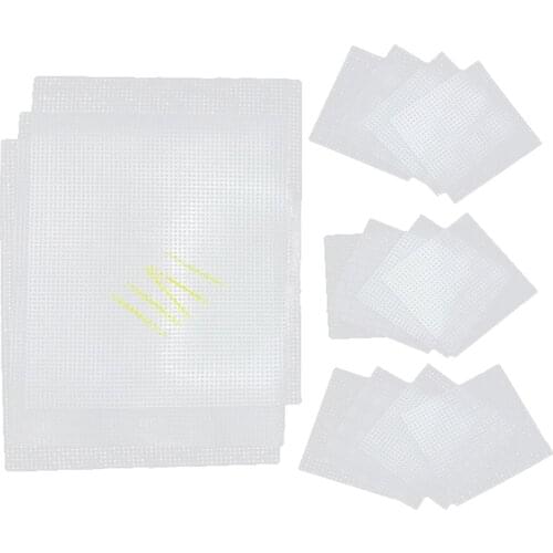 20Pcs Square Rectangle Plastic Canvas Sheets Kit for Embroidery Cross Stitch