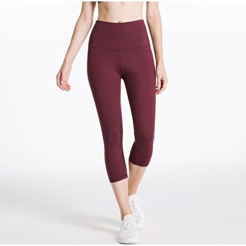 NWT 2020 Yoga crop high waist Women Sports leggings Solid Balck Waist Yoga pants Cross Design hollow out capris Free Shipping
