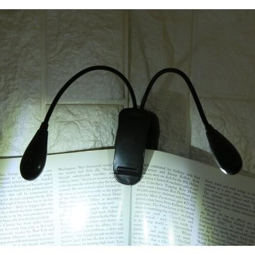 Flexible Table Lamp 2 Dual Arms Clip On Desk Lamp 4 LED Light for Book Reading Tablet Lamp Light