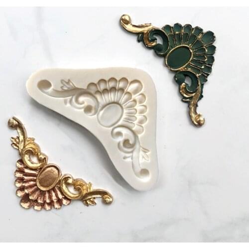 Retro embossed silicone mold DIY fondant cake mold dry Pace ceramic clay mold decoration ornaments mold baking utensils