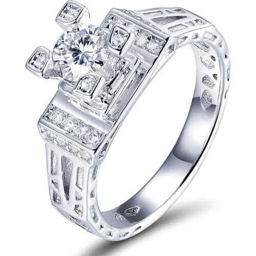 Luxury Women Ring 100% 925 Sterling Silver Ring Noble Moissanite Wedding Rings Jewelry Accessories Gift For Girl Lady Party