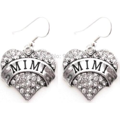 Newest Styles rhodium plated MIMI Clear Crystal Heart Earrings(E100060), 30pair a lot