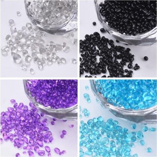 450g/bag 2~5x2~3x2~3mm Glass Seed No Hole Jewelry Making Accessories DIY Beads Dyed, Transparent Colours, No Hole/Undrilled Chip