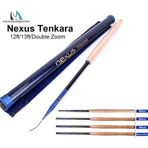 Maximumcatch Nexus 12/13ft Tenkara Telescoping Fly Rod 7:3 Action Fishing Rod Sock Carbon Tube with Line Keeper and Fly Line