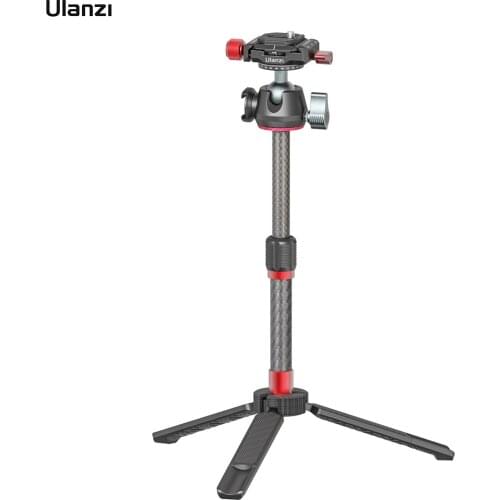 Ulanzi MT-43 Metal Tripod With Quick Release Plate 360° Ballhead Cold Shoe Extendable Selfie Stick Tripod for Phone Camera DSLR