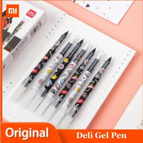 Xiaomi DELI Full Needle Type Quick Dry Straight Liquid Gel Pen Set Large Capacity Ink Storage Ink Output For Long Time Writing