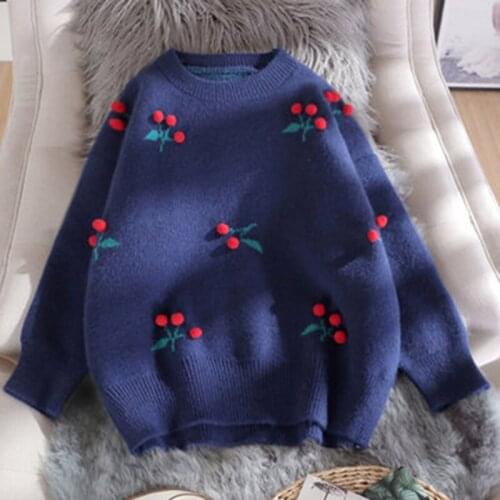 3D Plush Ball Decoration Sweater Womens Pullover 2021 Sping Casual Loose Knit Jumpers Sweater coat Harajuku BF Female Sweater