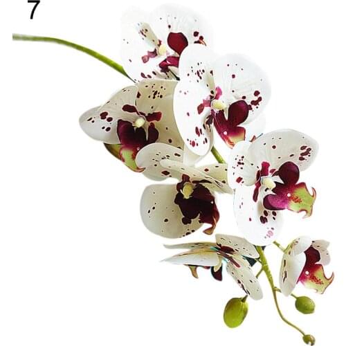 1Pc 7 Heads Artificial Flower Butterfly Orchid High Quality Fake Flowers For Office Garden DIY Party Home Wedding Photo Props