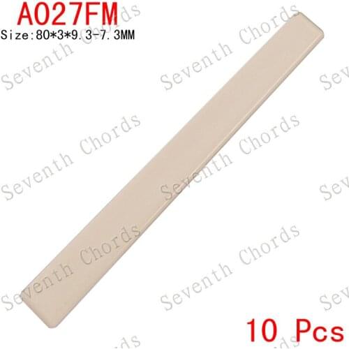 10 Pcs 80*3*9.3-7.3MM Lvory-White Plastic String Bridge Saddle for Classic Guitar Replacement part - A027FM