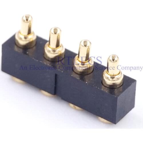 100pcs Spring Loaded Pogo Pin 4 Pin 2.0 mm Pitch Height PCB 4.0 mm Surface Mount PCB 1A 12V Male PCB Spring Header pin 75g Force