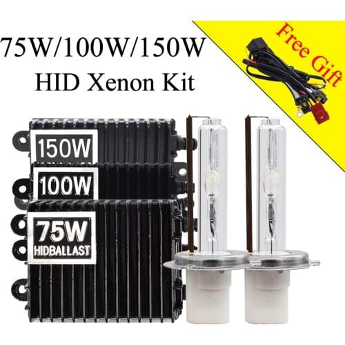 150W HID Xenon Kit Xenon H7 H3 H11 9005 9006 H1 D2H 4300K 6000K Car Headlight Bulb High Power 12V 75W 150W 100W HID Ballast Kit