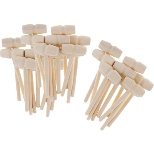 30 Pieces Mini Wooden Hammer Balls Toy Pounder Replacement Wood Mallets Baby