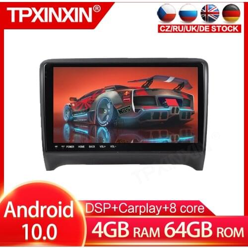 4+64G Android 10.0 For AUDI TT 2008-2014 Car DVD Player GPS Navigation Auto Multimedia Player Tape Recorder Headunit IPS DSP