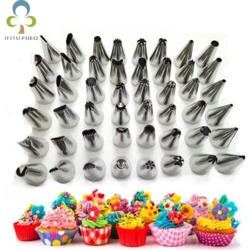 48Pcs/set Cake Decorating Good Quality Stainless steel Icing Piping Nozzles Pastry Tips Set Cake Baking Tools Accessories DDJ