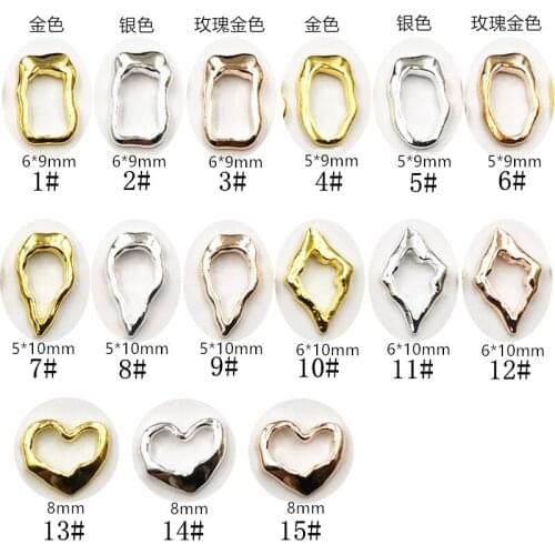 50pcs/pack Japan 3D Nail Art Decorations Alloy Kawaii Hollow Frame Nail Parts Metal Nail Accessory DIY Charm Nail Tool Supplies