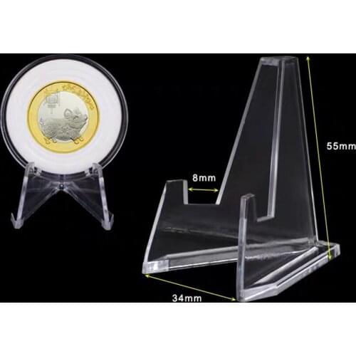 Acrylic Collectibles Coins Easel Medal Badge Holder Card Display Show Stand Jewellery Stand Holder Collectible Coin Medal Holder