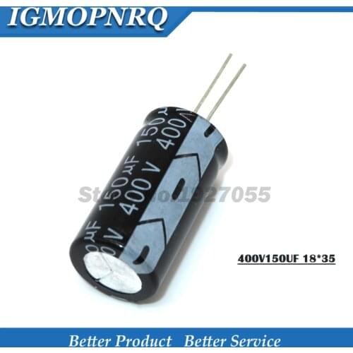 2PCS 400V 150UF 18*35mm 150UF 400V 18*35 Aluminum electrolytic capacitor The high quality