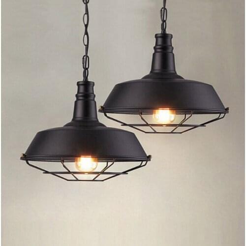 American Loft Industrial Retro Iron Pendant Lights Creative Dining Room Store Cafe Pot Cover Netting Hanging Lamp Decor ZM1017