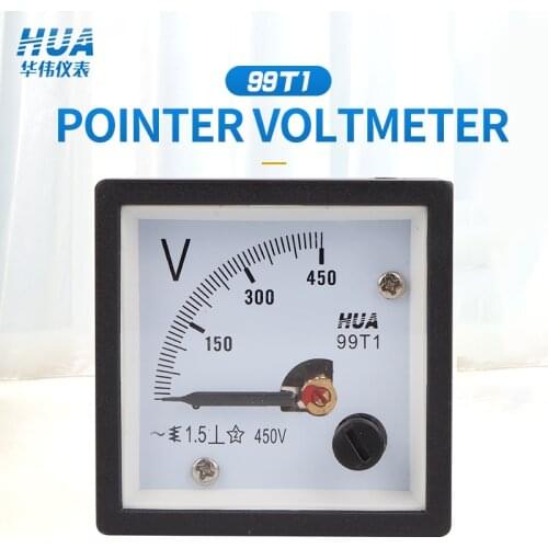 99T1 AC Analog Voltmeter 5V10V15V20V30V50V100V150V200V250V300V400V450V500V600V voltage meter factory direct sales