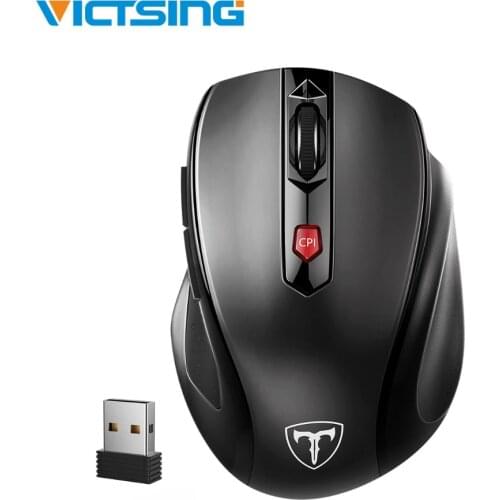 VicTsing Wireless Mouse 3-Level DPI 6 Buttons Computer Mouse Comfortable Grip Ergonomic Mouse Gaming Mouse For Win 10/8/7/XP