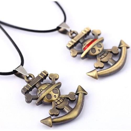 10/pcs ONE PIECE Necklace Luffy Anime Pendant Necklace 2016 Friendship Men Women Jewelry Choker Accessories YS11318