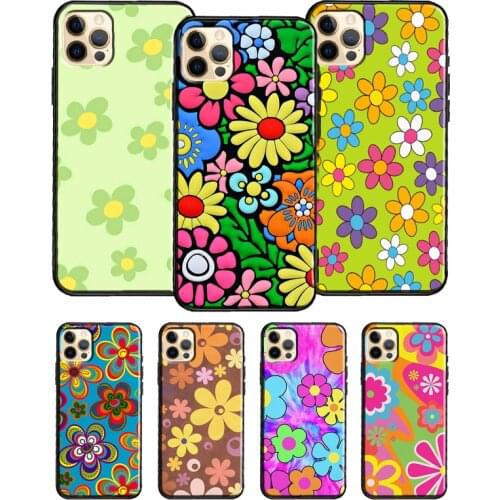 Groovy Flowers Hippie Bohemian Floral Retro Phone Case For iPhone 11 Pro Max 12 Mini X XR XS Max 6S 7 8 Plus SE 2020 Soft Cover