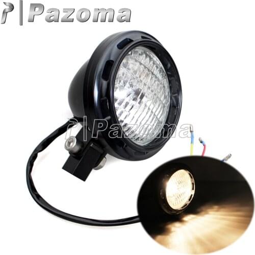 Black 4" Motorcycle Vintage Headlights Headlamp Moto Retro Head Light Lamp for Harley Cafe Racer Custom