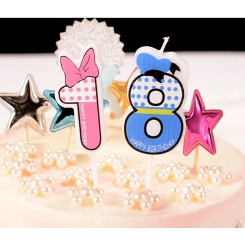 Birthday cartoon creative romantic number candle
