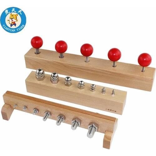 Baby Montessori Early Educational Wooden Toys Preschool Teaching Aids Nuts and Bolts Set