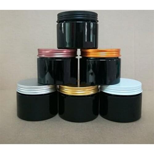 Cosmetic Jar 120ml/150ml Black Empty Cosmetic Refillable Bottles Plastic Eyeshadow Makeup Face Cream Jar Pot Container