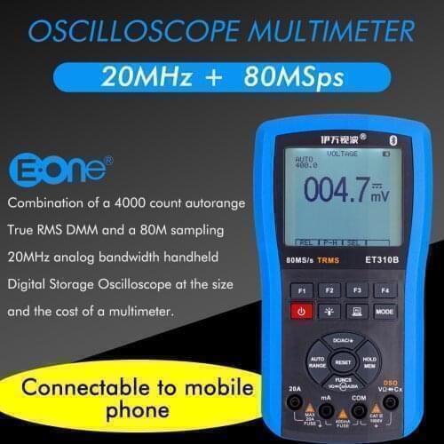 ET310B Android Oscilloscope Multimeter Bluetooth Scopemeter 80MSa/s 20MHz DSO Handheld Digital Multimeter with Oscilloscope