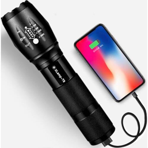 Portable Torches Usb Rechargeable Led Torch T6 Led Rechargeable Household Outdoor Long-distance Zoom Small Portable Mini Torch