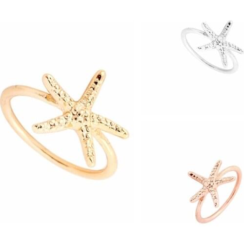 Min 1pc Starfish shape rings cute starfish ring jewelry starfish finger ring JZ095