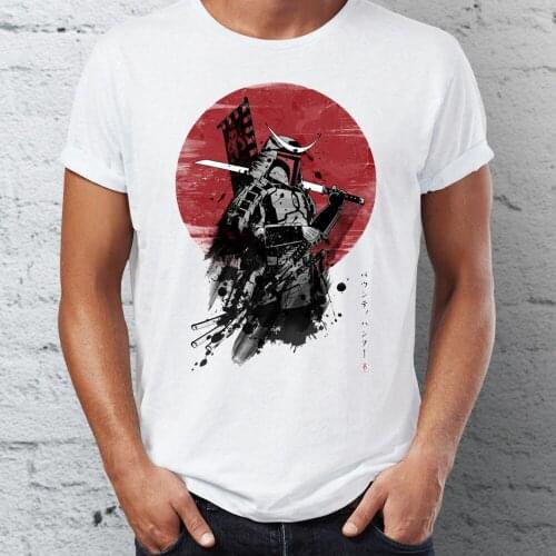 Summer Mens Short Sleeve T-shirt Samurai Under The Sun Artsy Badass Tshirt Cool Tees Tops Youth Harajuku Streetwear