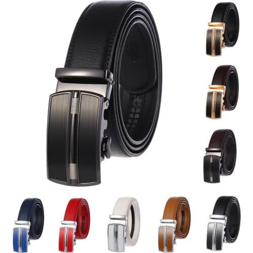 Brand Cow Leather Belt for Men Luxury Brand Fashion Automatic Buckle Male Belts Business Style Real Leather Belt for Men