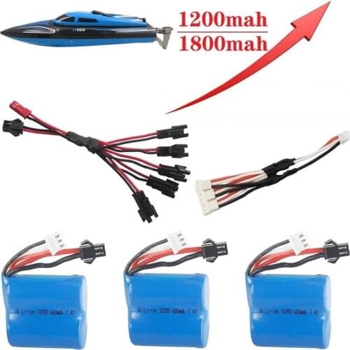 Upgrade 1200mAH 1800mAH 7.4v 600mAh Li-ion battery for H100 H102 for JJRC S1 S2 S3 S4 S5 High Speed RC boat Li-ion 7.4v Battery