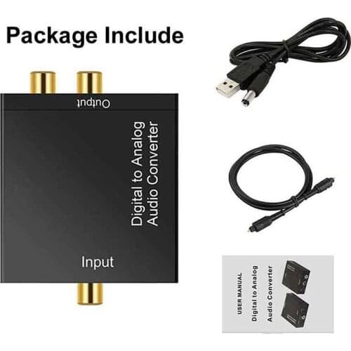 Optical Coax Toslink Digital to Analog Converter RCA L/R Stereo Audio Adapter