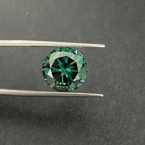 Wholesale Price Round Brilliant Cut Emerald Green Color 3mm to 14mm Synthetic Moissanite Diamond Loose Gemstones