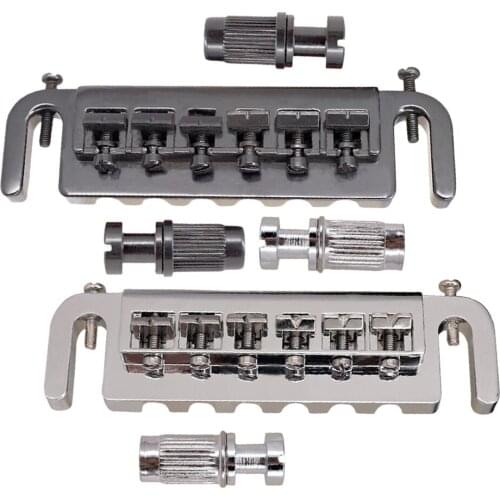 Adjustable 6 Saddles Guitar Bridge Tailpiece String Instrument Electric Guitar Parts Replacement for Electric Guitar Access