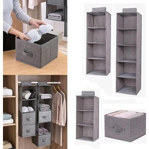 Wardrobe Clothes Hanging Drawer Box Storage Bag Underwear Sorting Storage Wall Wardrobe Closet Portable Organizer Shelves
